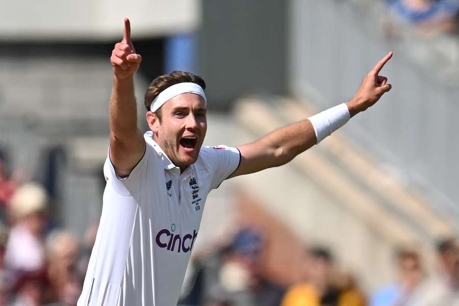 England's Stuart Broad celebrates after taking his 600th wicket