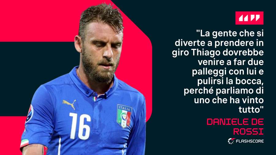 Le parole di De Rossi in difesa dell'amico e compagno Thiago Motta