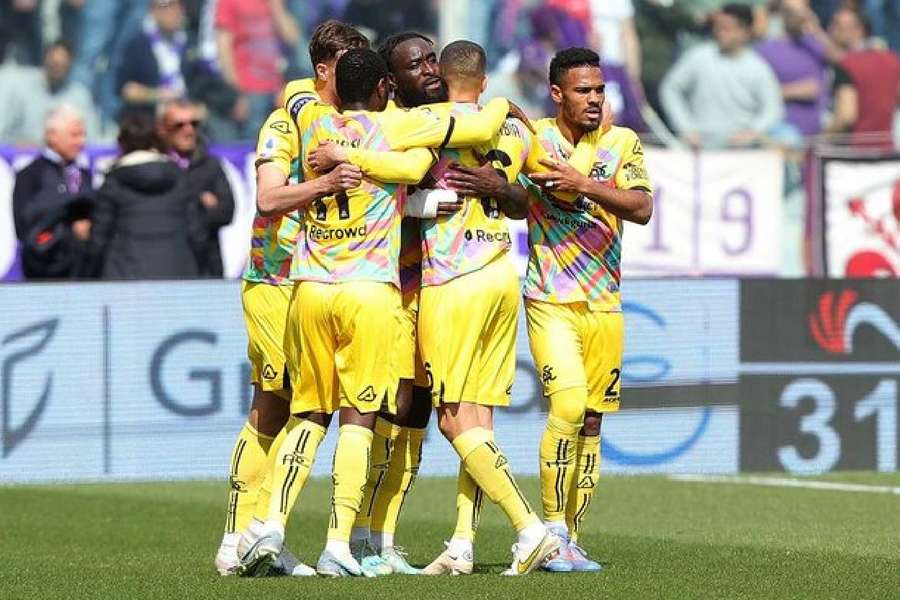 Spezia celebrate scoring