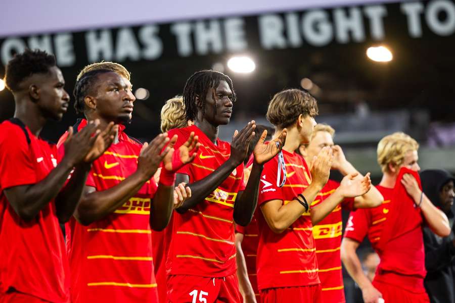 FC Nordsjaelland celebrate their win over Silkeborg FC Nordsjaelland celebrate their win over Silkeborg