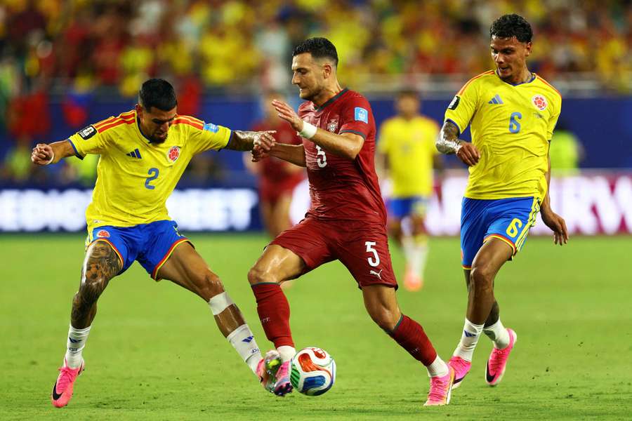 Colombia and Portugal in action.