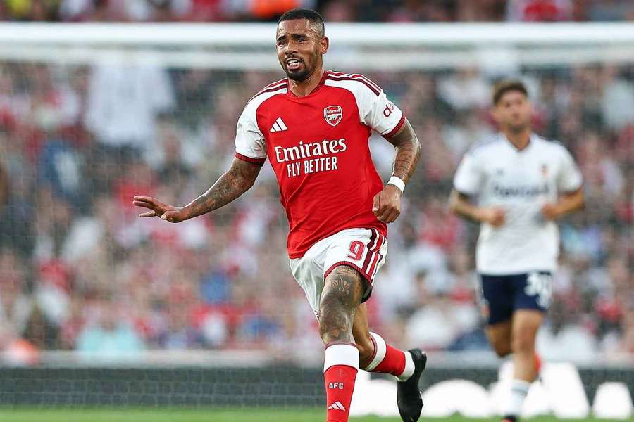 Gabriel Jesus during the Arsenal v Como game