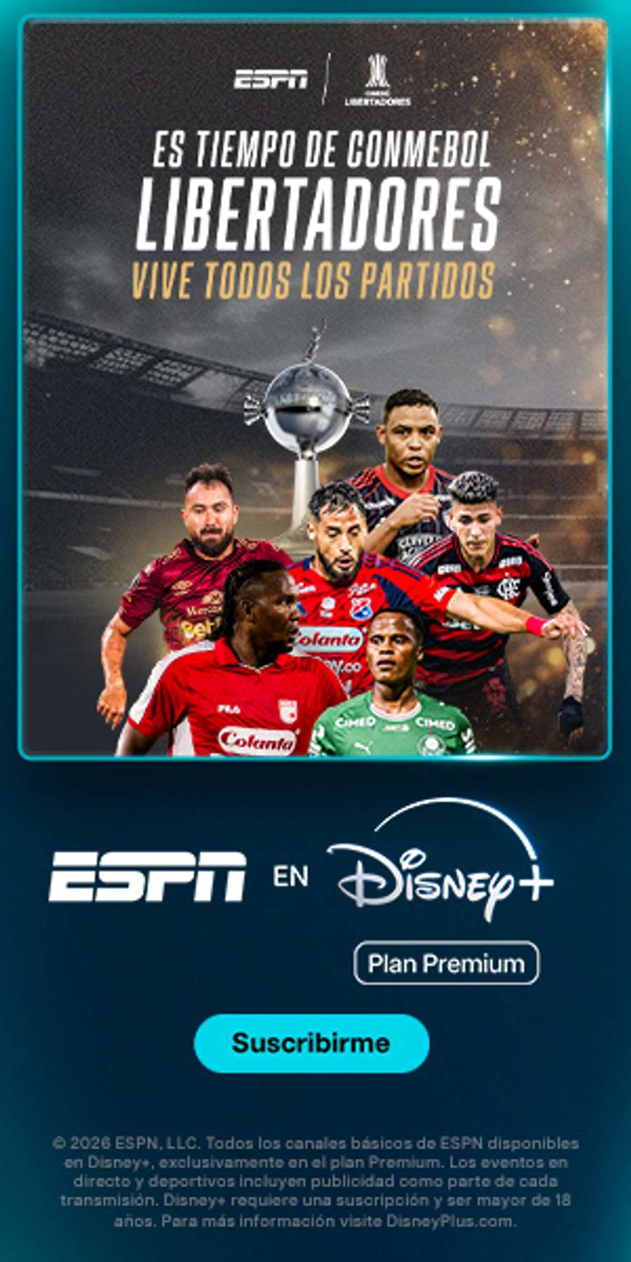 La Libertadores se vive con Disney+