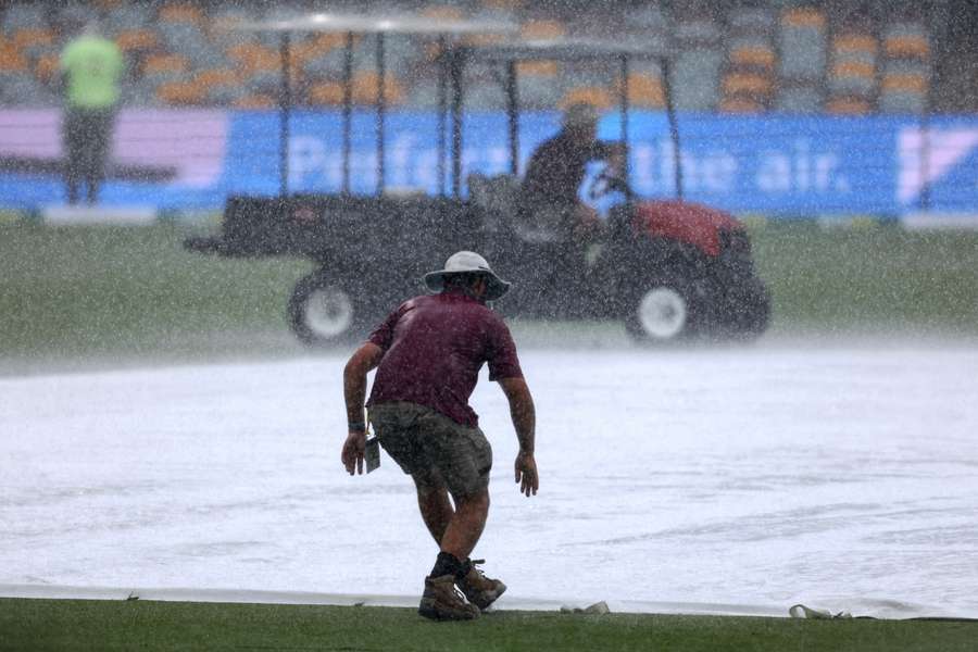 There were just 13.2 overs played at a rain-sodden Gabba