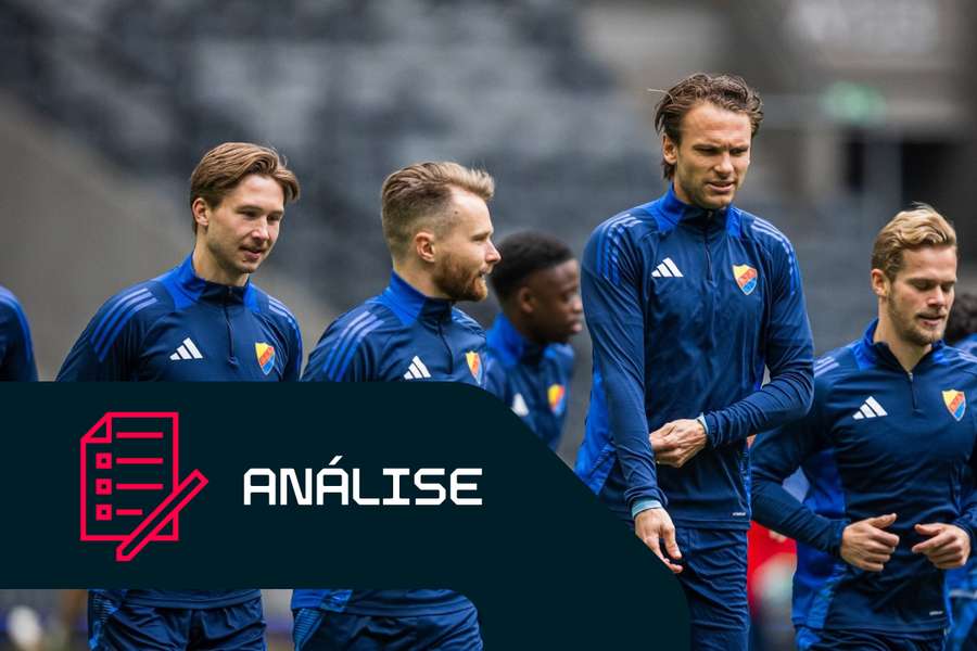 Jogadores do Djurgarden treinam antes do jogo de amanhã com o Chelsea