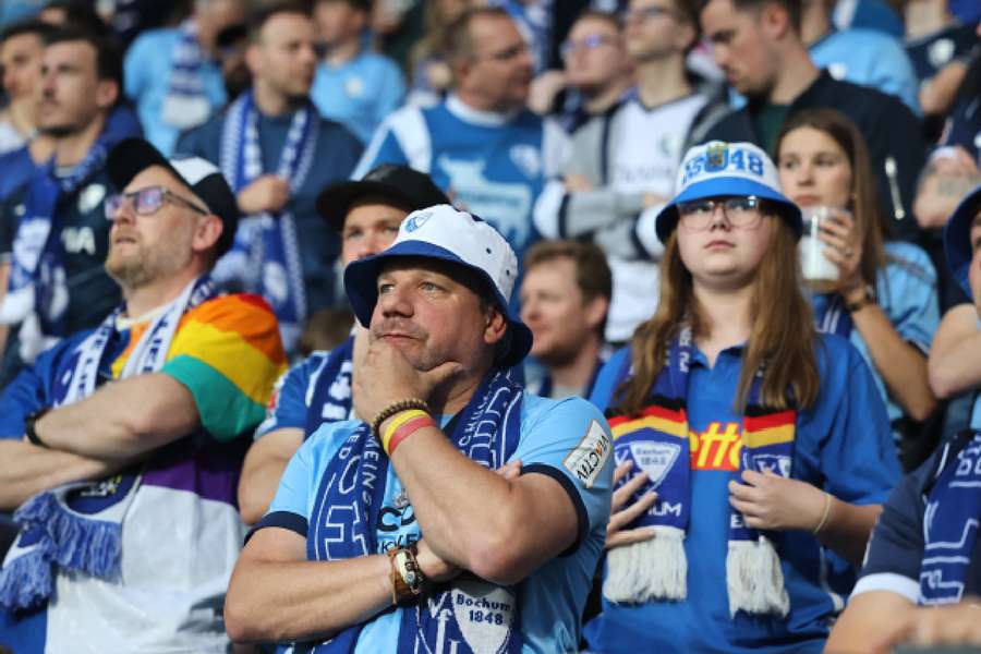Bochum fans watch on disappointedly