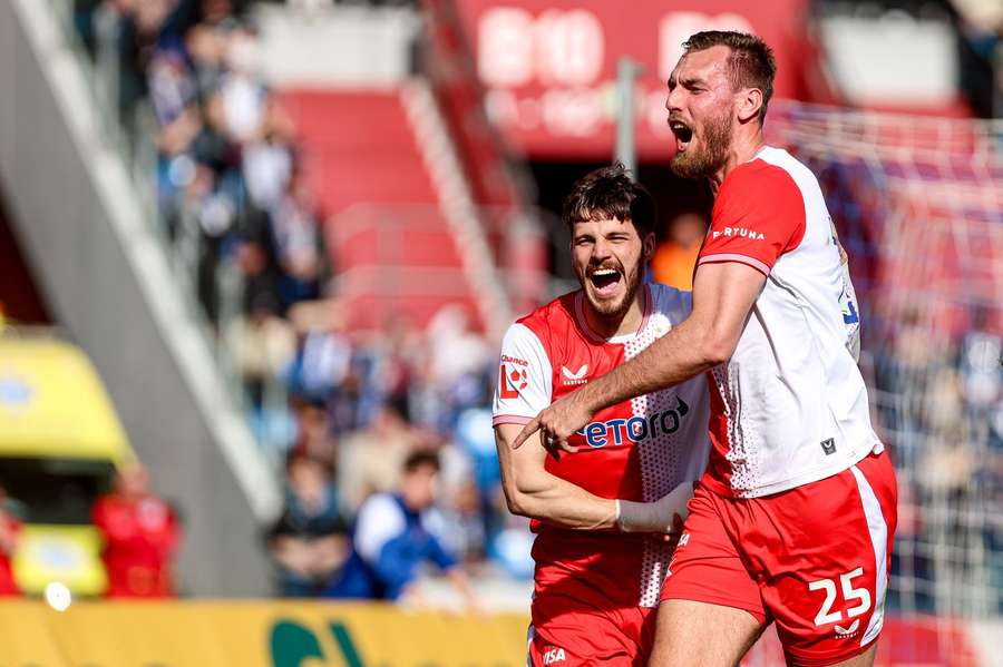 Tomáš Chorý slaví gól proti Baníku.