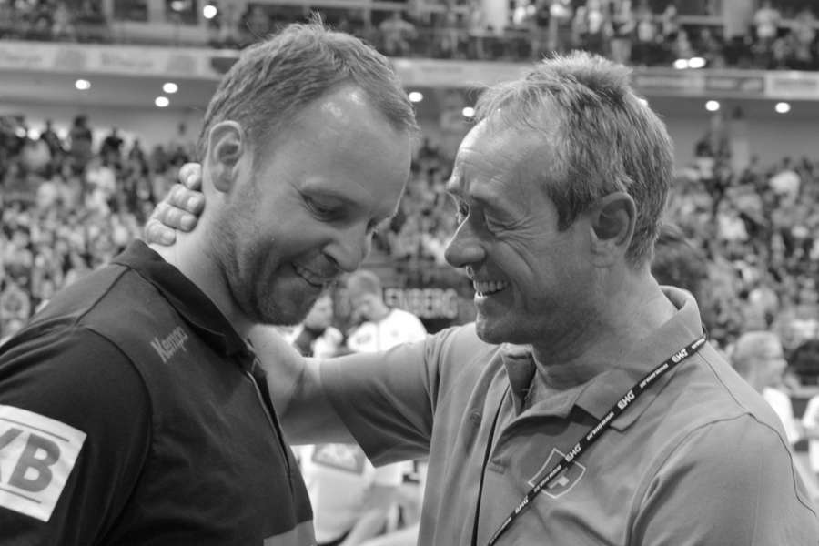 Rolf Brack (r.) gemeinsam mit dem ehemaligen Bundestrainer Dagur Sigurdsson.