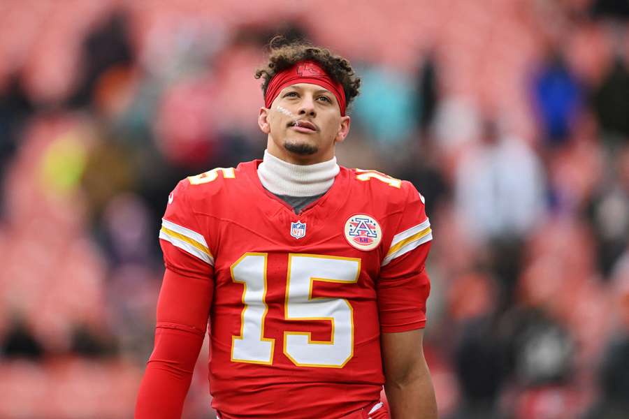 Chiefs quarterback Patrick Mahomes leaving the game on Sunday against the Cleveland Browns following a win
