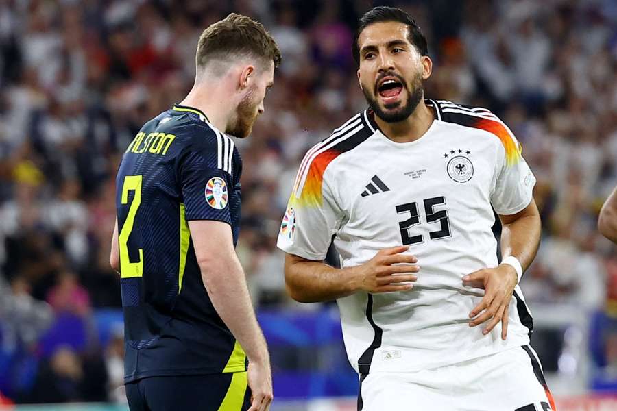 Germany's Emre Can celebrates his goal against Scotland