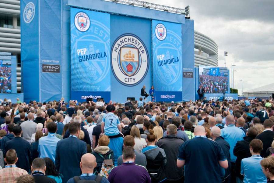 Pep Guardiola was unveiled as Man City manager to great fanfare in 2016