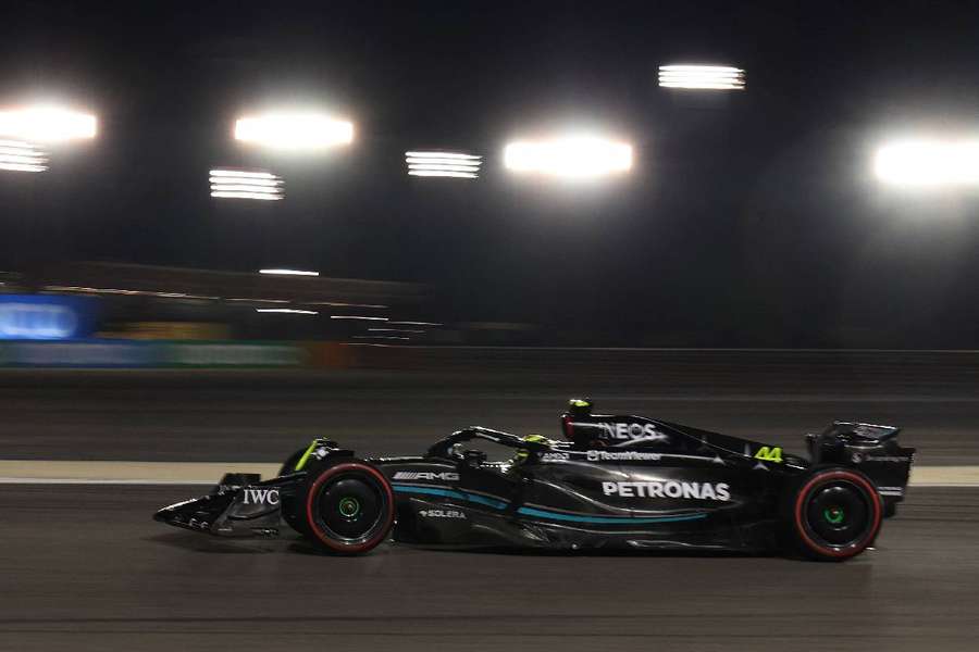 Mercedes' Lewis Hamilton during practice 