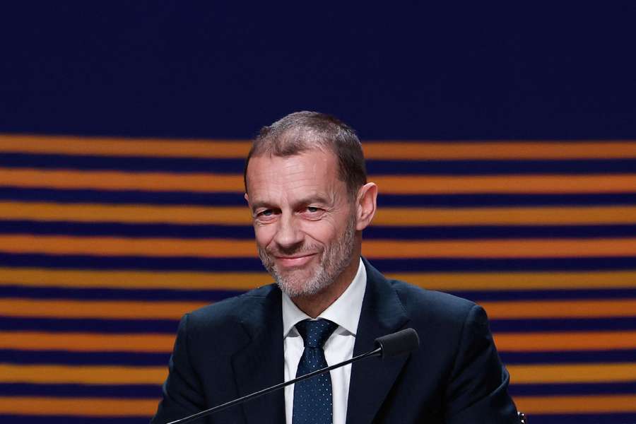 Aleksander Ceferin speaking at UEFA 50th anniversary congress speech
