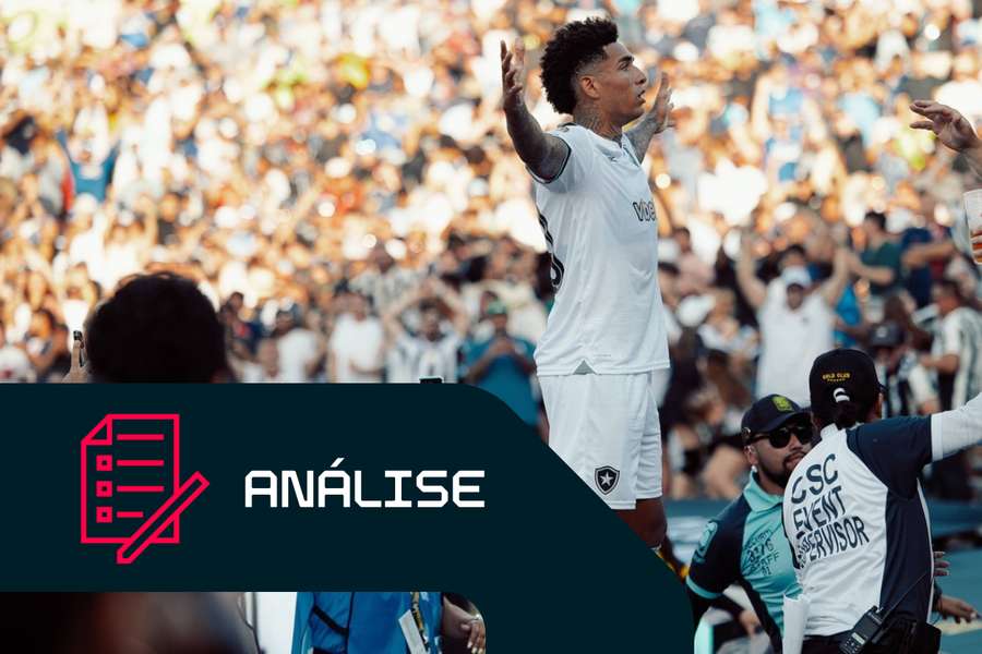 Igor Jesus, do Botafogo, comemora o seu golo contra o PSG no Mundial de Clubes