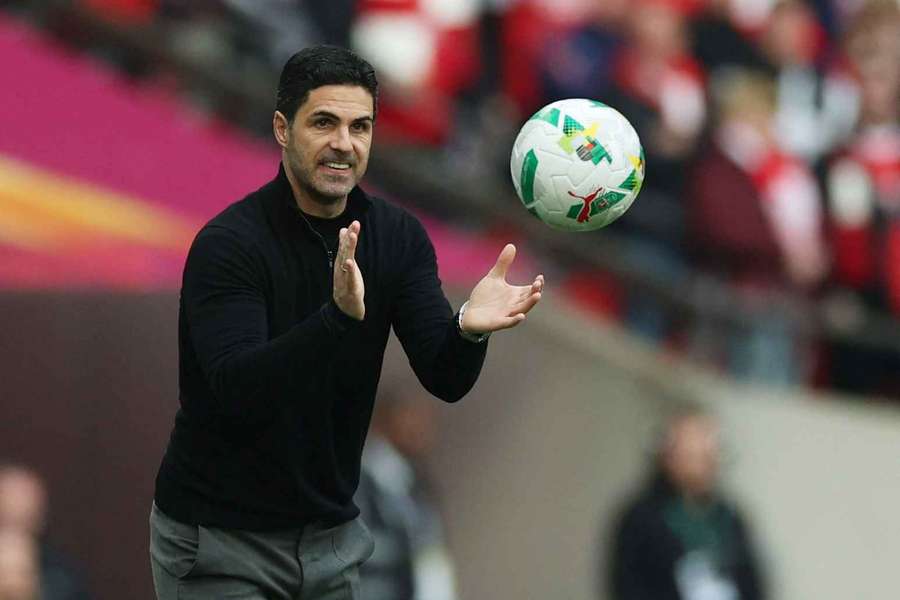 Arsenal manager Mikel Arteta during the defeat at Wembley