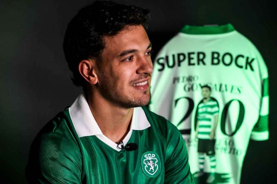 Pedro Gonçalves falou aos meios de comunicação do Sporting