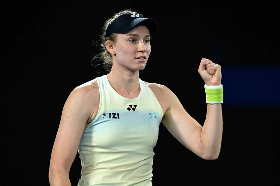 Elena Rybakina celebrates victory in the Australian Open semi-finals