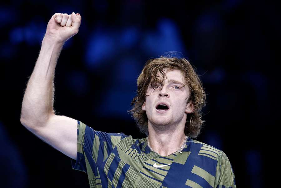 Andrey Rublev won in three sets and suffered from cramp late on, to prevail over Medvedev