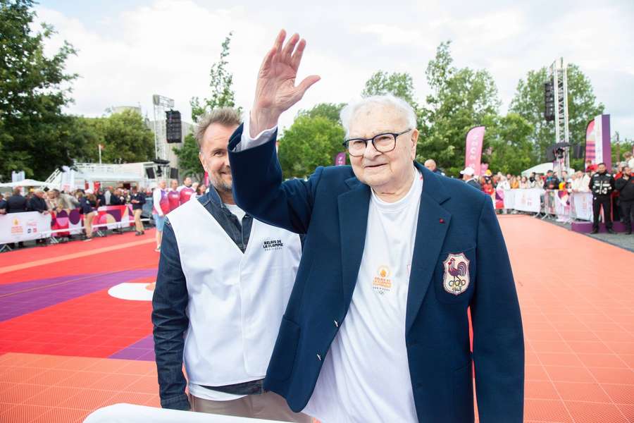 Roger Lebranchu carried the Olympic Torch ahead of Paris 2024