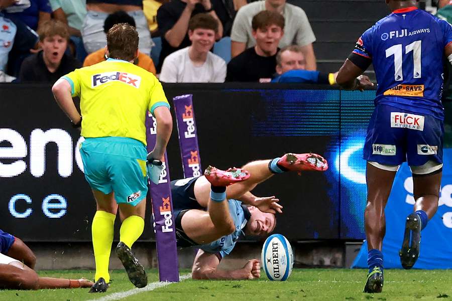 Max Jorgensen scored a try in each half of the Waratahs' weekend victory.