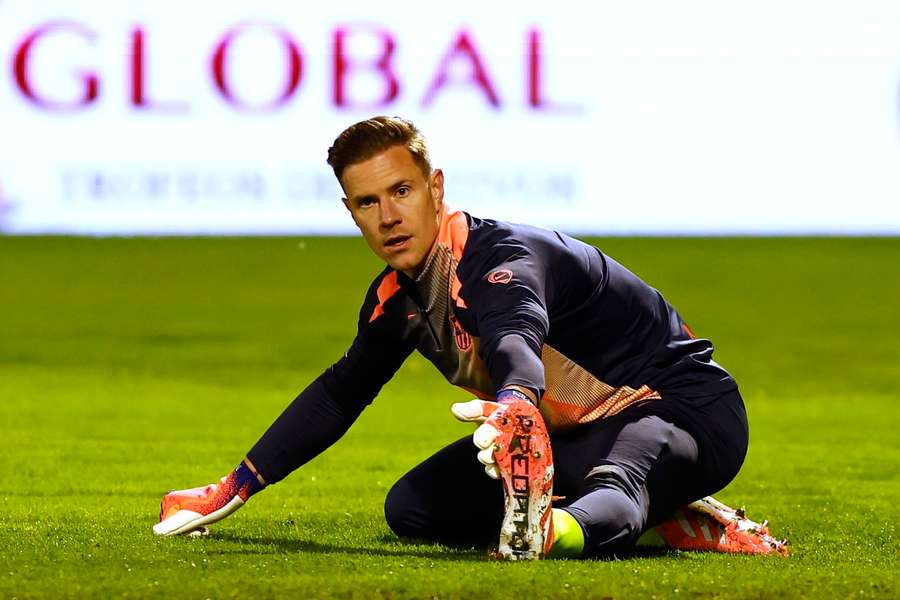 Ter Stegen beim Aufwärmen.