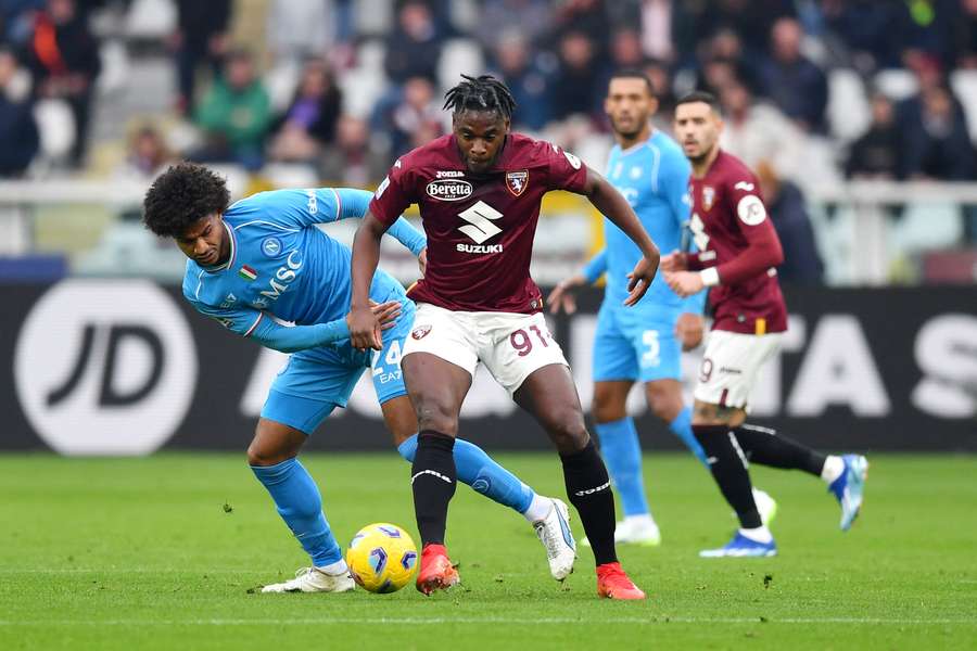 Torino and Napoli battle for possession 