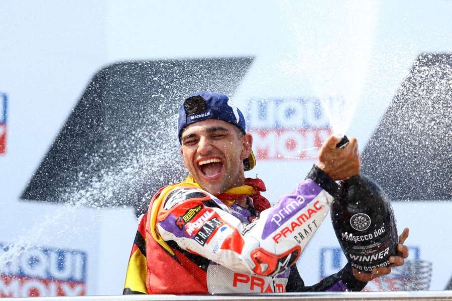 Jorge Martin celebrating his victory