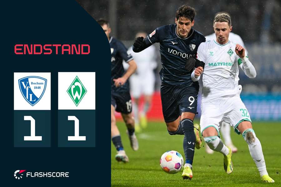 Bundesliga: Bremen rettet Unentschieden in letzter Sekunde.