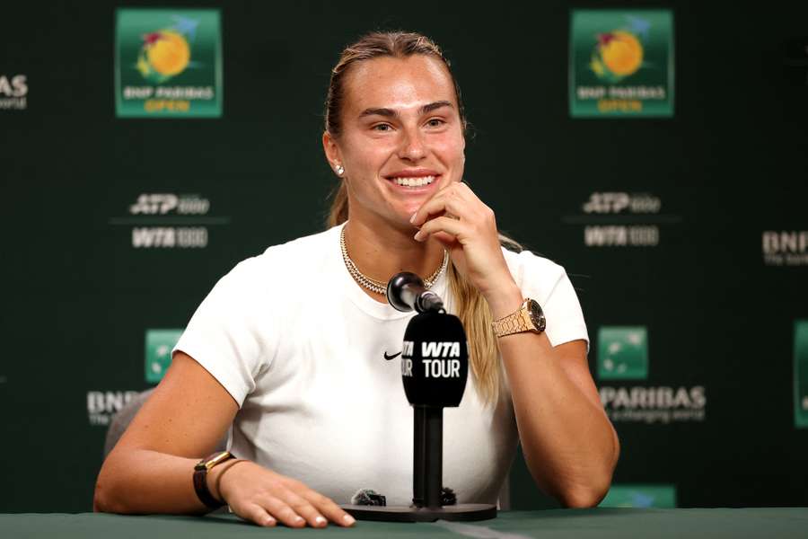 World number one Aryna Sabalenka speaking to the media ahead of Indian Wells. World number one Aryna Sabalenka speaking to the media ahead of Indian Wells.