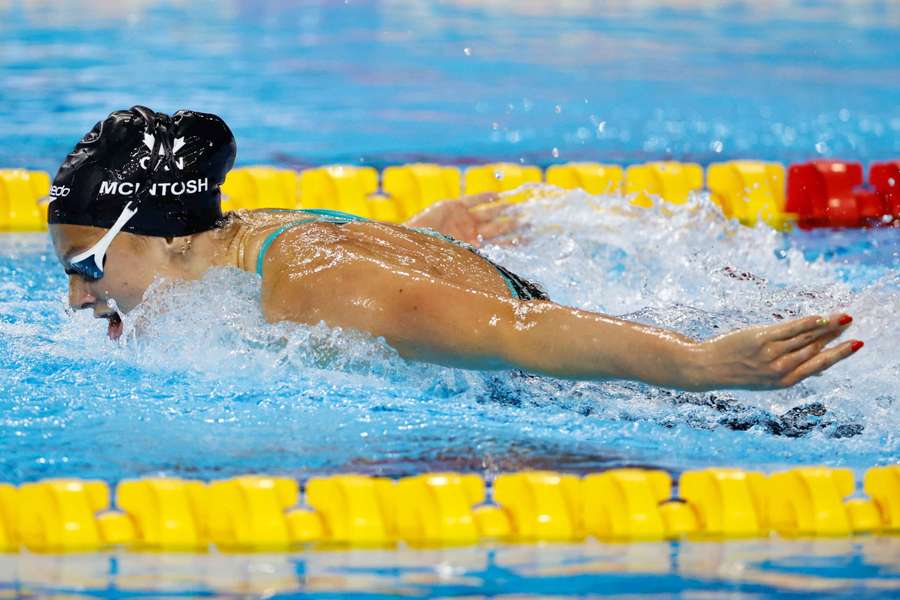 Canada's Summer McIntosh in action during the 200 metres butterfly final