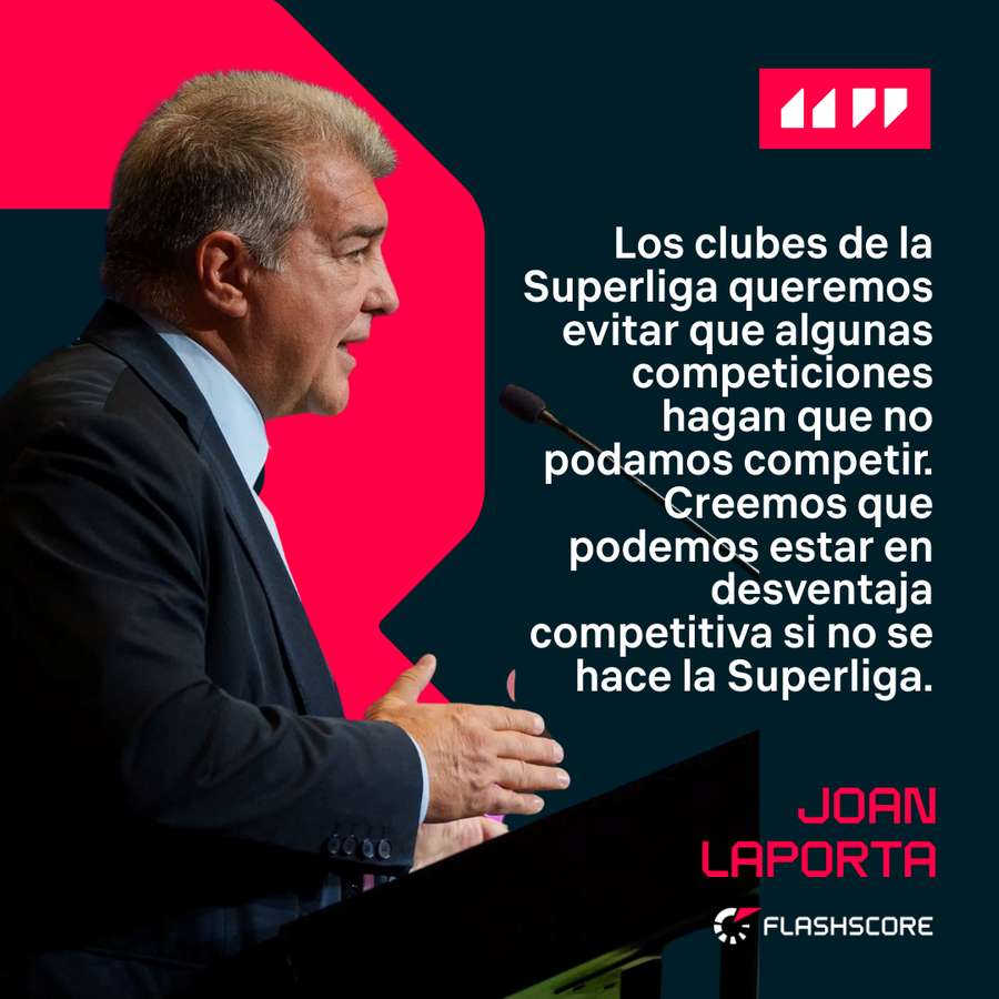 Palabras de Joan Laporta sobre la Superliga.