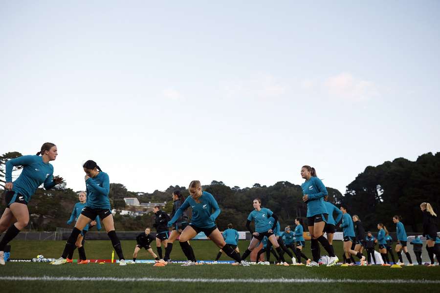 New Zealand players in training