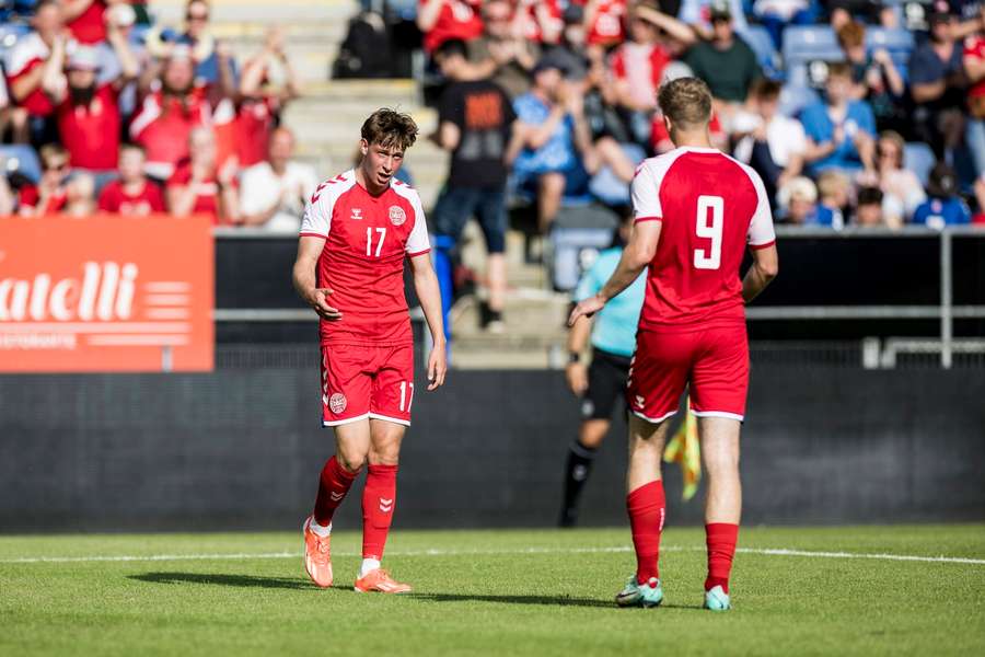 Oscar Schwartau kom på tavlen mod Israel.