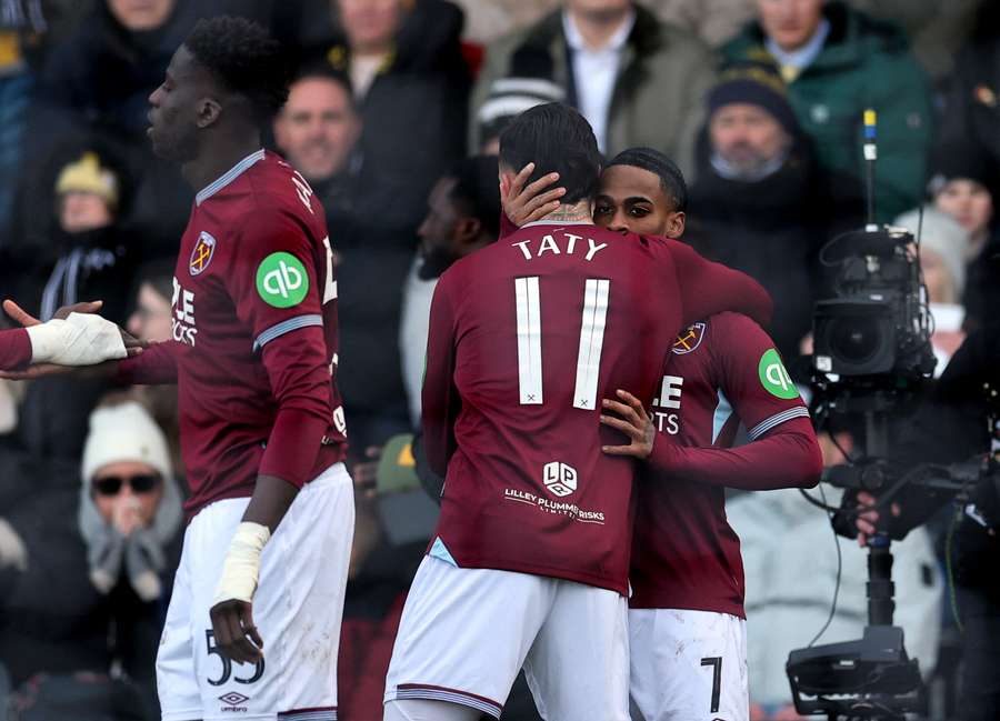 West Ham celebrate their goal