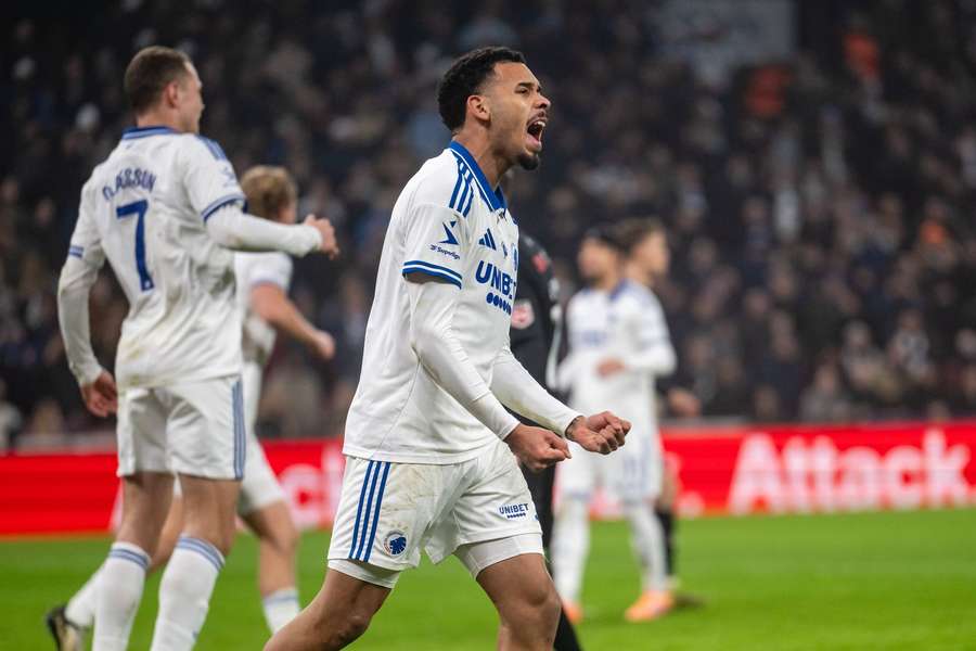 Marcos Lopez celebrates the win for FC Copenhagen