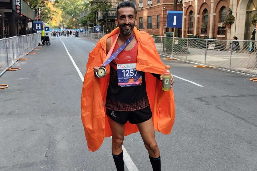 Javier Díaz Carretero, tras llegar a meta.