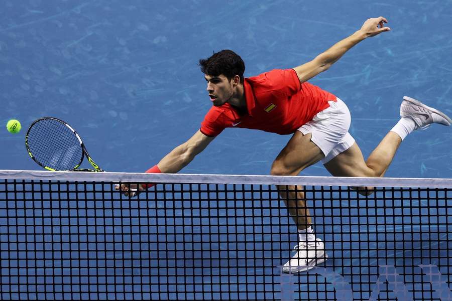 Carlos Alcaraz, con España en la Copa Davis