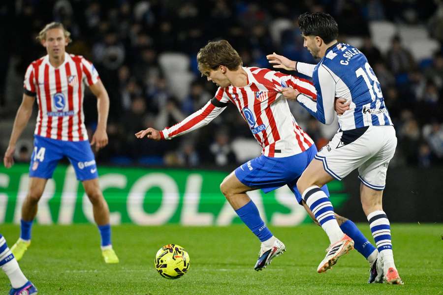 Pablo Barrios, en el choque ante la Real Pablo Barrios, en el choque ante la Real