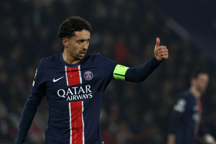 Marquinhos lors de la réception du Stade Brestois en barrage.