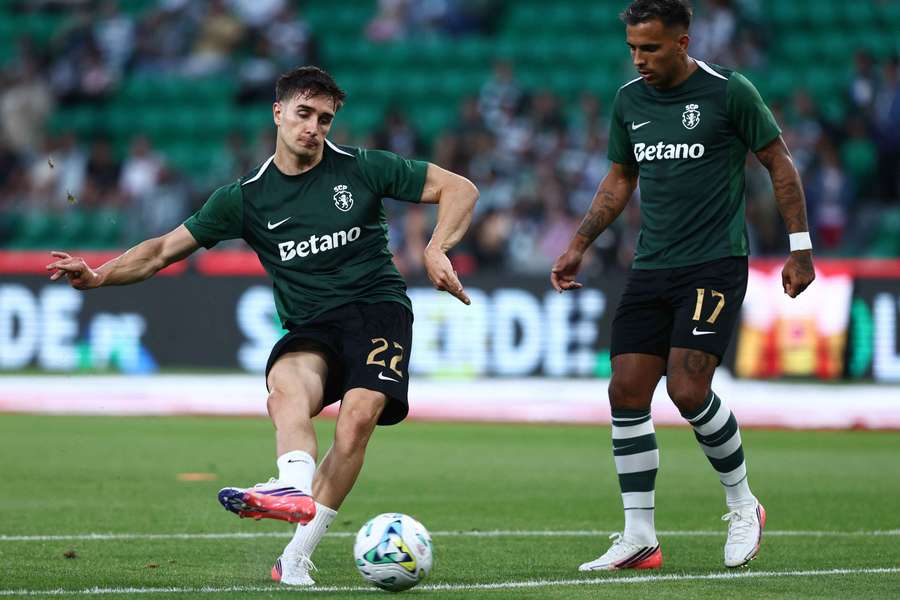 Iván Fresneda com Rodrigo Zalazar no Sporting Iván Fresneda com Rodrigo Zalazar no Sporting