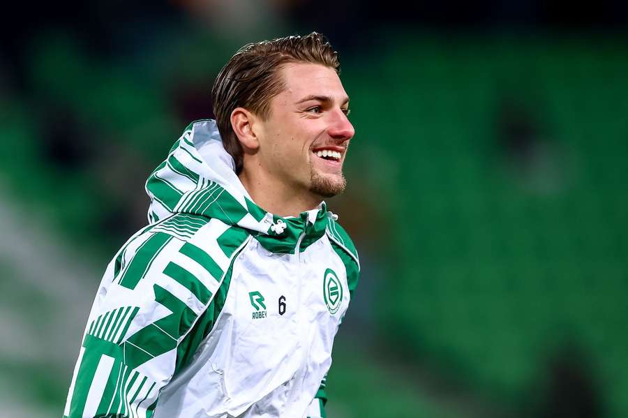 FC Groningen's Stije Resink warms up before the Eredivisie game against FC Utrecht on February 14th