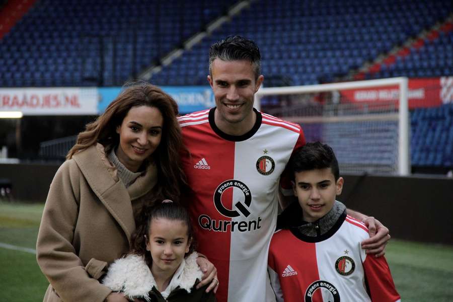 Shaqueel van Persie in 2018 toen vader Robin terugkeerde bij Feyenoord
