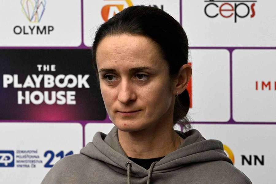 Martina Sáblíková na středeční tiskové konferenci.