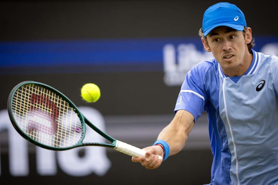 Alex de Minaur in action in the semi-final against Ugo Humbert