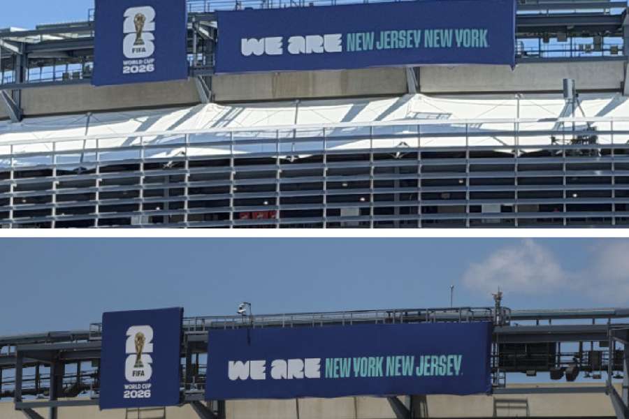 Mudança do letreiro da parte externa do MetLife Stadium