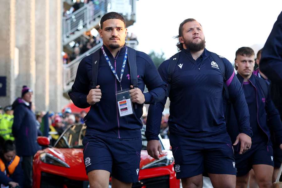 Sione Tuipulotu and Pierre Schoeman check in at Soldier Field in Chicago ahead of Scotland's 85-0 win over the USA. Sione Tuipulotu and Pierre Schoeman check in at Soldier Field in Chicago ahead of Scotland's 85-0 win over the USA.