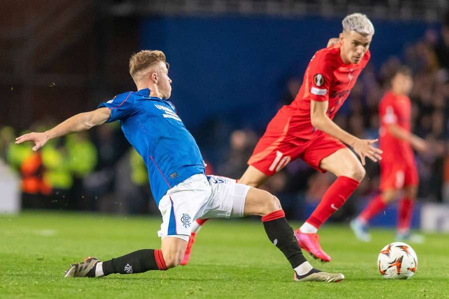 Octavian Popescu în meciul de la Glasgow