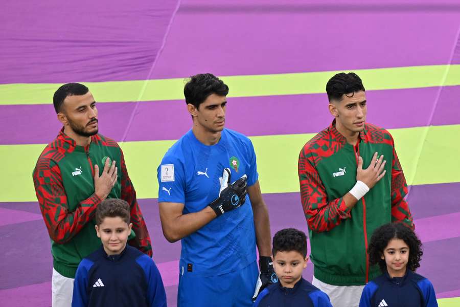 Yassine Bounou sung the national anthem ahead of Morocco's match with Belgium...