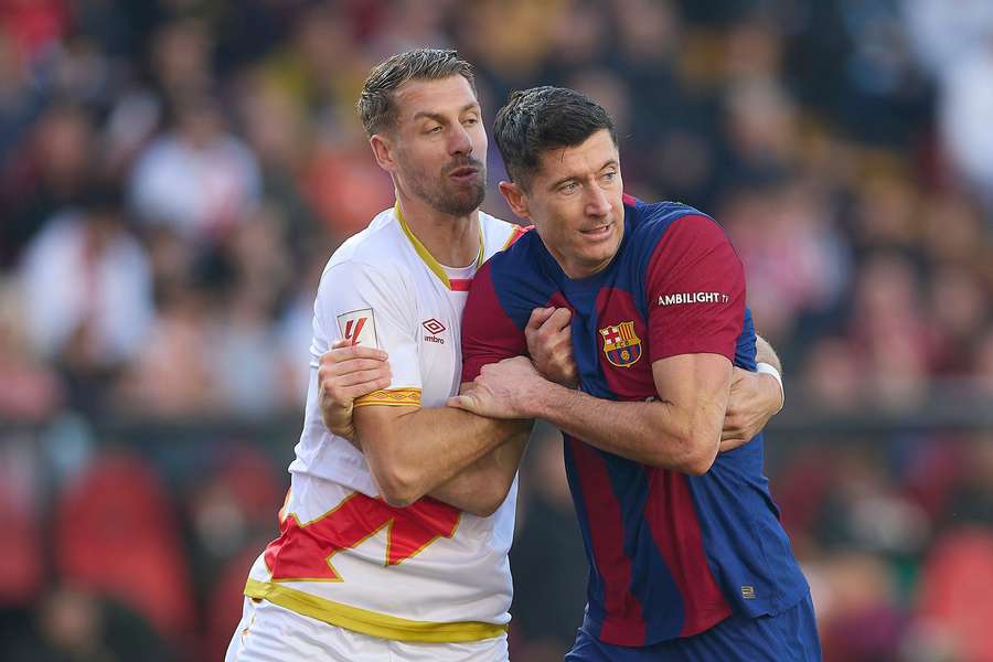 Lewandowski, durante un partido contra el Rayo Vallecano.