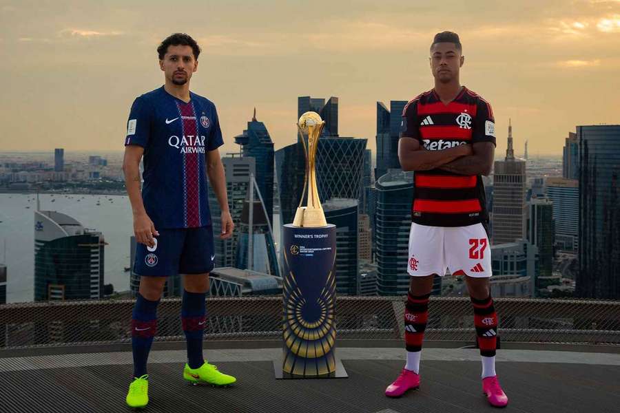 Ou Marquinhos (esq.) ou Bruno Henrique vão levantar esta taça na quarta